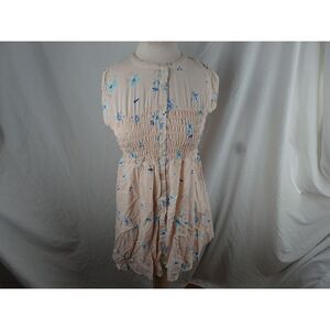 Free People Pink Floral Button up Dress Size M